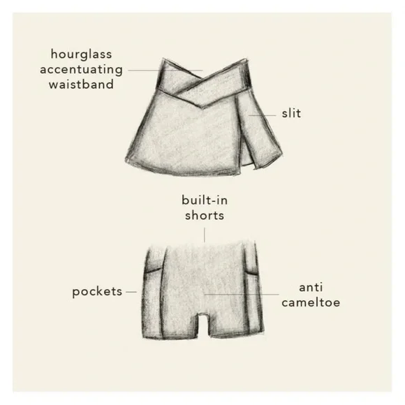 Blogilates Women's Criss Cross Slit High-Rise Skort - Teal Blue NWT - Picture 7 of 8